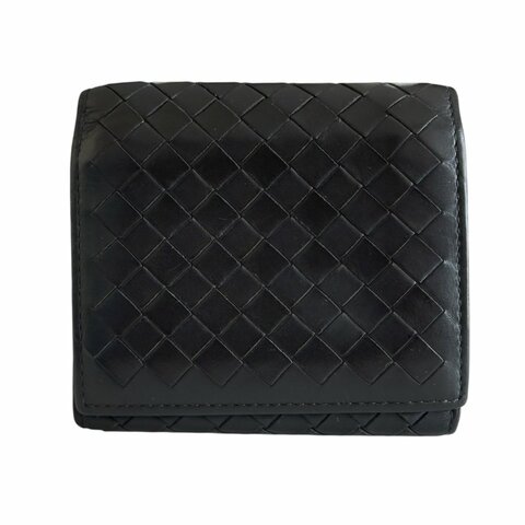 BOTTEGA VENETA 織皮 短銀包