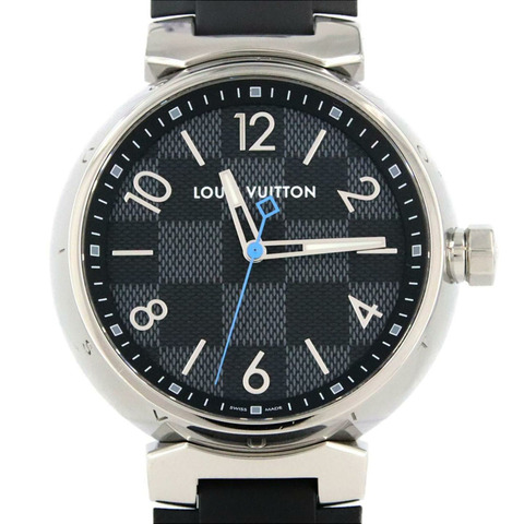 路易威登 Tambour Damier Graphite QA073 SS 石英手錶
