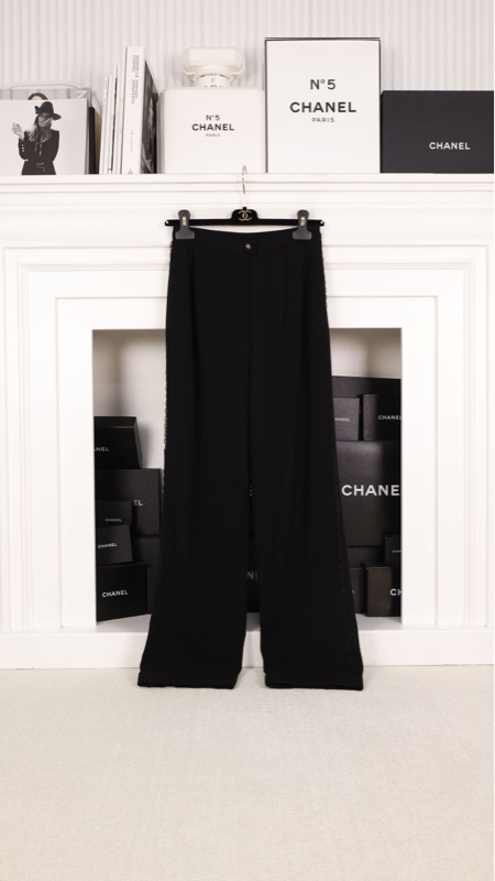 Chanel 95年黑色羊毛长裤