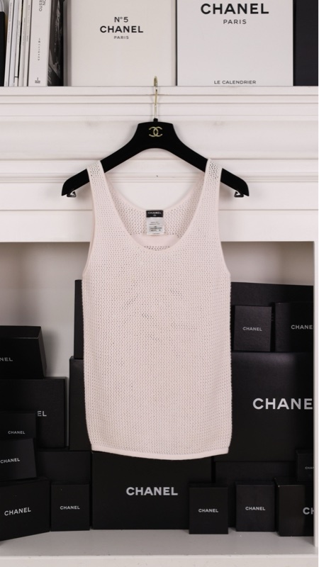 Chanel 09年迈阿密系列秀款粉色针织背心上衣