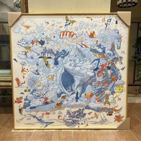 Hermes 99新閒置 90絲巾 雲間萬象
