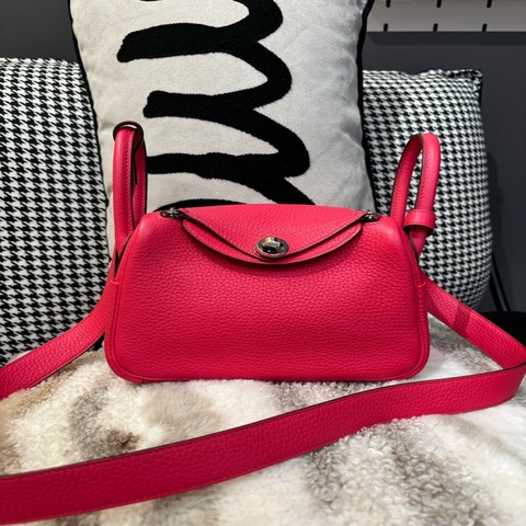 HERMES MINI LINDY ,STAMP Y, ROSE EXTREME CLEMENCE 100%Authentic ,98%new閑置品 ✅專門店收據✅dust bag ✅盒