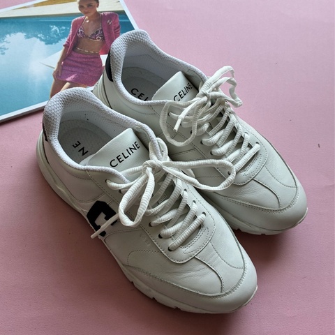 Celine 白色黑大C休閒鞋👟37