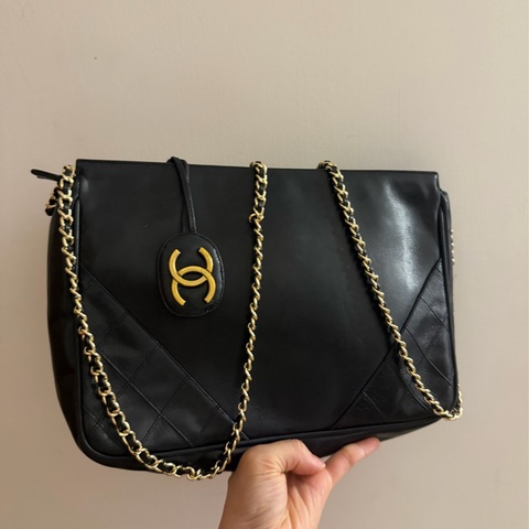 香奈兒 古董 絕版 包 90年代 斜背包 肩背包 黑色 vintage Chanel black bag