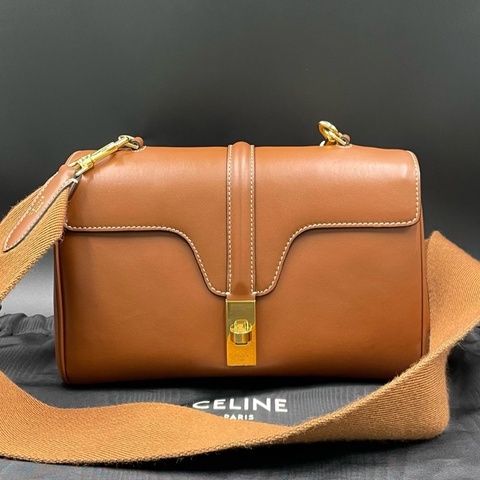 賽琳Celine焦糖色TEEN SOFT 16牛皮單肩斜挎包 24*15