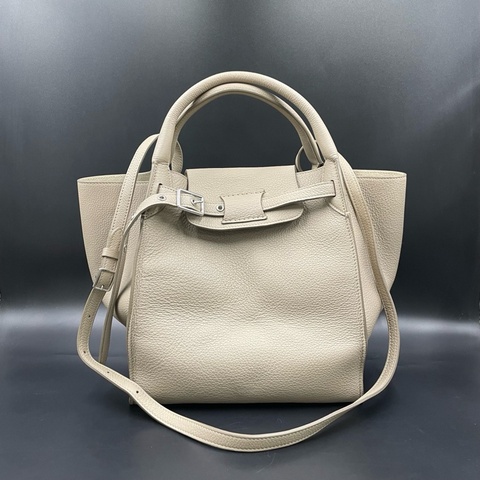 賽琳Celine Big Bag灰色荔枝紋牛皮吊床手提斜挎包 24*26