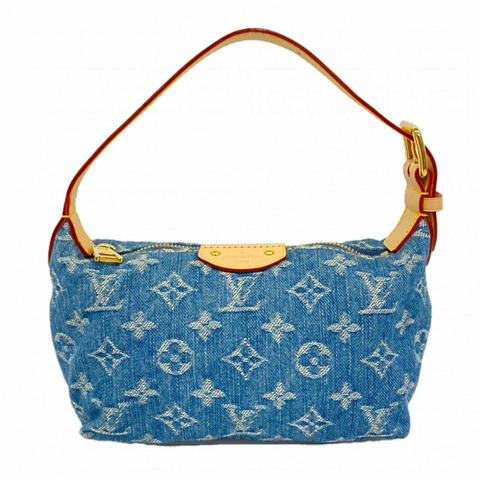 路易威登 Monogram Denim Pochette Hills 手提包 M82949 藍色 女士