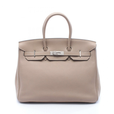 愛馬仕 Birkin 35 手提包，Clemence 皮革，Gris tourterelle 灰色，二手，女士，N SHW