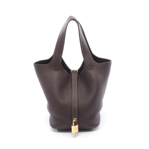 愛馬仕 Picotin Lock PM 手提包 Z Taurillon Clemence Rouge sellier 二手金色五金
