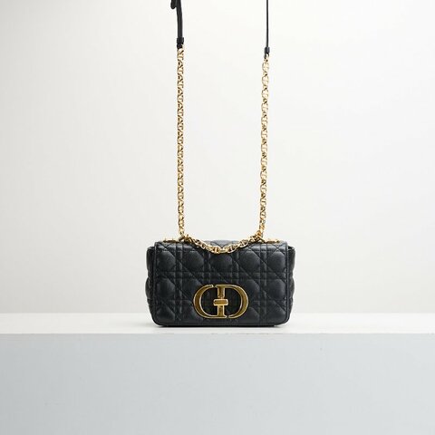 DIOR Caro 小號黑金鍊包
