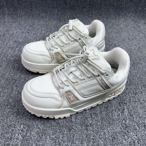 Louis Vuitton 路易威登 LV 純白色胖丁 休閒板鞋 Maxi Trainer/39.5碼 5.5/98新