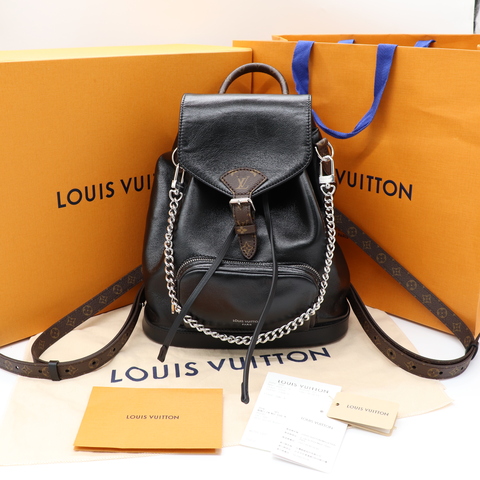 LV Montsouris Vibe 黑武士 黑色 羊皮 雙肩包 書包 後背包 手提包 M12587 【Louis Vuitton 路易威登】