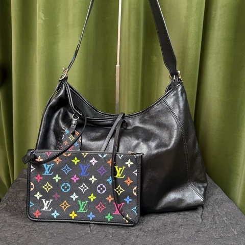 98新 LV/路易威登 TM CARRYALL VIBE 黑武士中號單肩斜挎包 芯片款 中號