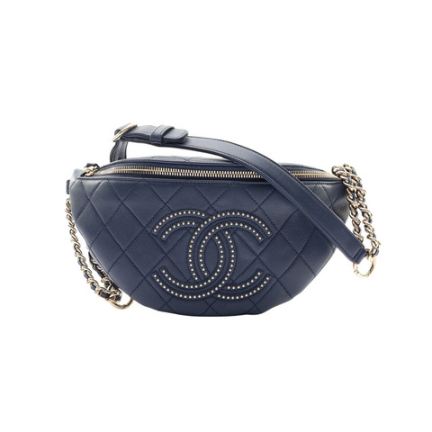 藍色 牛皮 胸包 腰包 肩背包【CHANEL 香奈兒】 AS1581