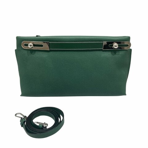 LOEWE 羅威 32712KBS28  MISSY SMALL 系列 單肩斜跨包 小牛皮 綠色 銀釦