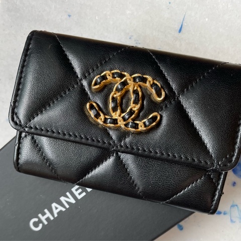 Chanel 19 正品 卡夾錢包 晶片款