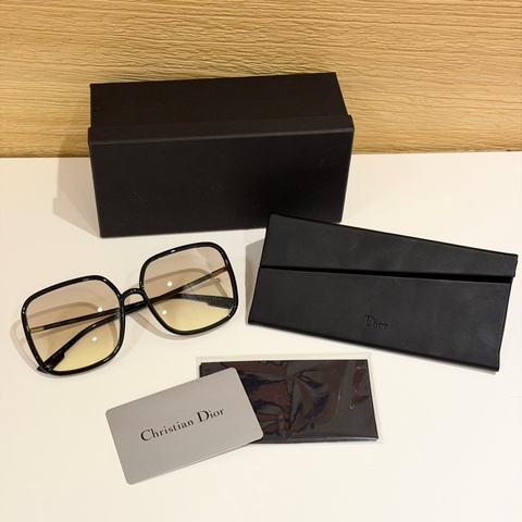 Dior 807VC黑方框墨鏡 淺色鏡片