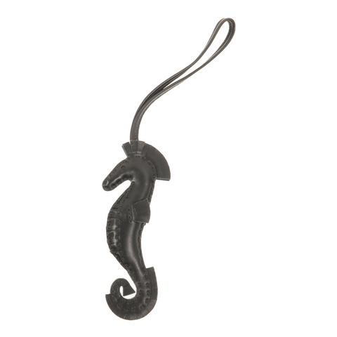 HERMES Milo皮革Hippo Seahorse Charm掛飾Noir