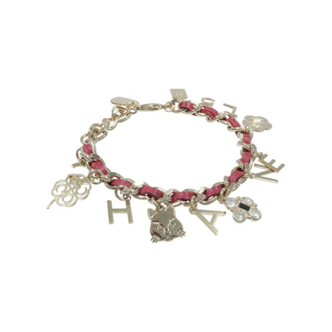 CHANEL 金屬/皮革Multi Charm Bracelet手鏈