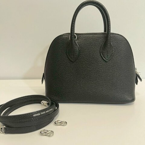 Hermes Mini Bolide 黑銀山羊皮 全新G刻