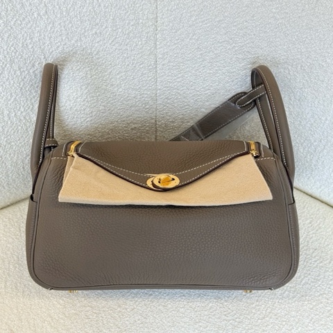 Hermes 愛馬仕 lindy 26 大象灰 金扣 g刻 附件 塵袋 盒