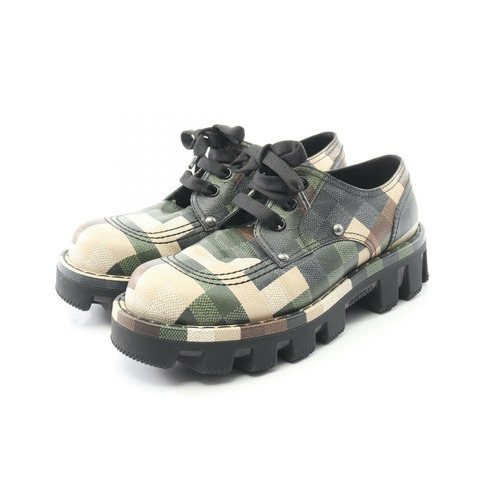 路易威登 LV Checker Line Damoflage 帆布運動鞋 #9 1/2 卡其色 二手