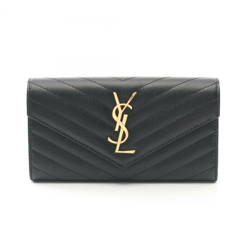 SAINT LAURENT PARIS Monogram 雙折長版皮夾 372264BOW011000 皮革