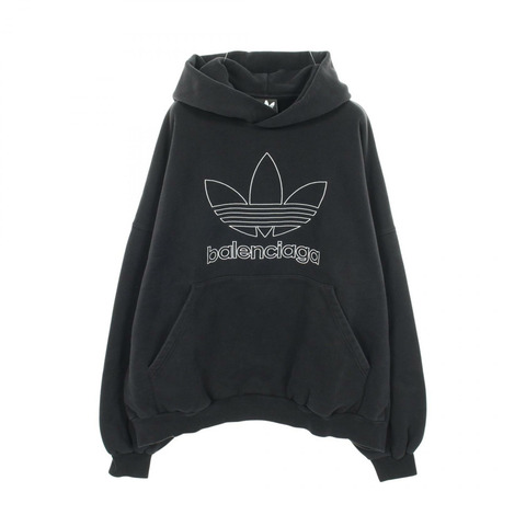 BALENCIAGA × adidas 超大連帽衫，純棉材質，黑色，#2，二手男款
