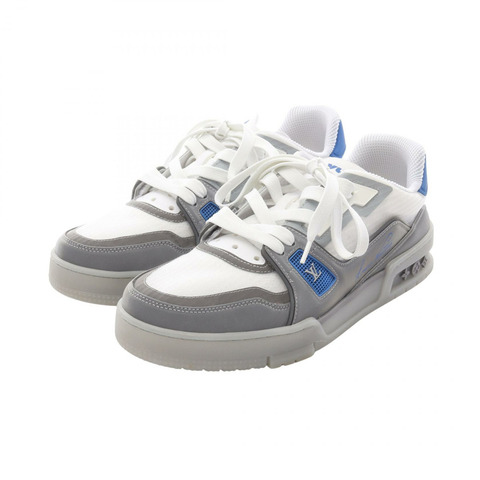 路易威登 LV Trainer 系列運動鞋 #5 1/2 織品 白色 灰色 藍色 二手