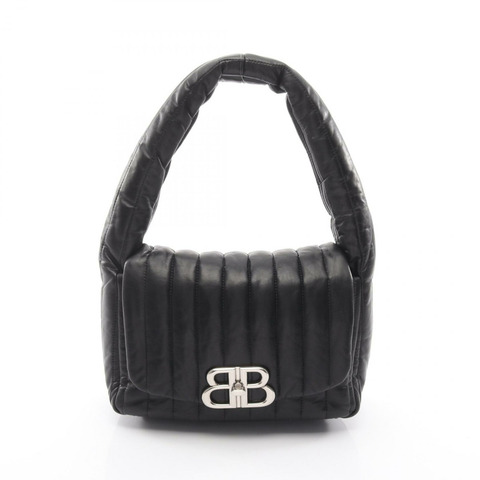 BALENCIAGA Monaco 斜背包 787896 黑色皮革 二手 女士