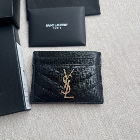 YSL黑金荔枝卡夾