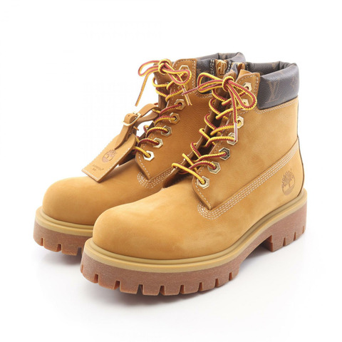 路易威登 Timberland 短靴 #8 皮革 Monogram 帆布棕色 LV