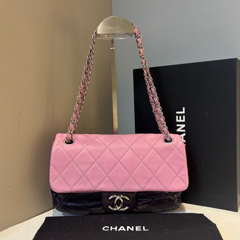 Chanel/香奈兒 Classic Flap 紫色雙色拼色限定款