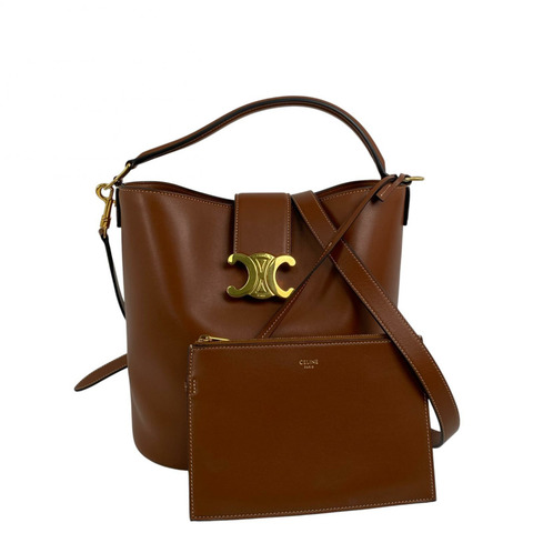 △ CELINE 思琳 Brown Calfskin Bucket Louise 2 way bag 啡色小牛皮兩用袋-267012403
