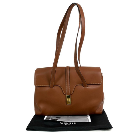 △ CELINE 思琳 Brown Calfskin Soft 16 Shoulder Bag 啡色小牛皮肩背包-267012886