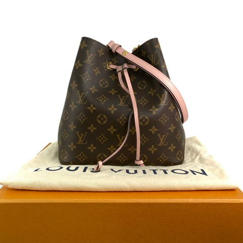 △ LOUIS VUITTON 路易·威登 Brown And Pink Coated Canvas Monogram NéoNoé MM Shoulder Bag 啡色和粉紅色塗層帆布經典老花肩背包 M44020-267013749