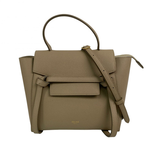 △ CELINE 思琳 Beige Calfskin Nano Belt Bag 2 way bag 淺褐色小牛皮兩用袋-267013400