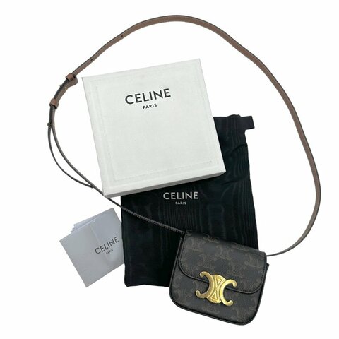 【美收精品】CELINE Mini Claude 凱旋門標誌印花迷你手袋 C-725【隔月月中將轉賣至日本 上架期限30天】