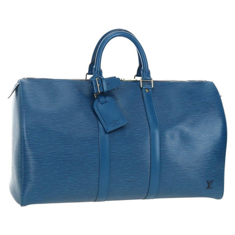 路易威登 Epi Keepall 50 波士頓包 藍色 M42965 LV 正品 189165V