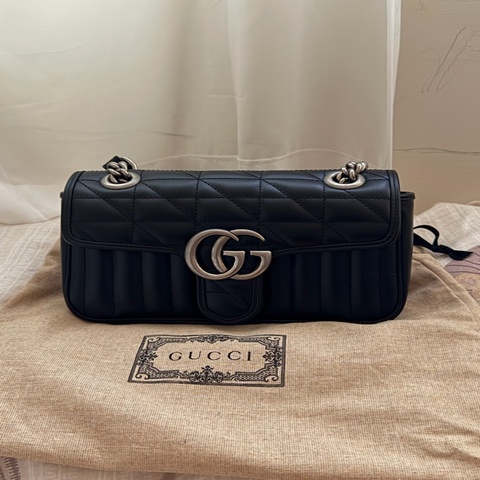 Gucci gg marmont 黑銀