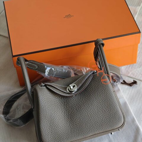 Hermès Mini Lindy 2 / 大象灰 18 / 銀扣 /G刻（全新）