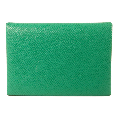 HERMES Epsom皮革Calvi Duo Compact Card Holder卡片套Vert Vertigo
