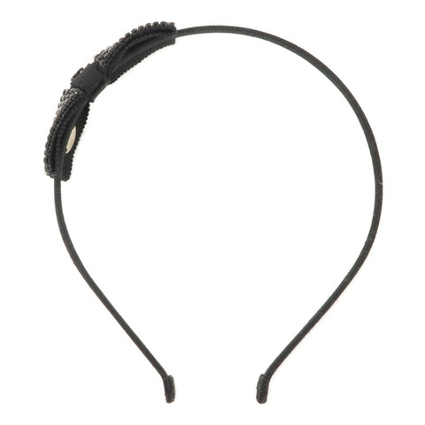 CHANEL Grosgrain/Strass CC Strass Bow Headband頭箍