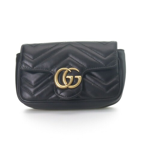 GUCCI GG Marmont 16 super mini 黑色斜背包肩背包