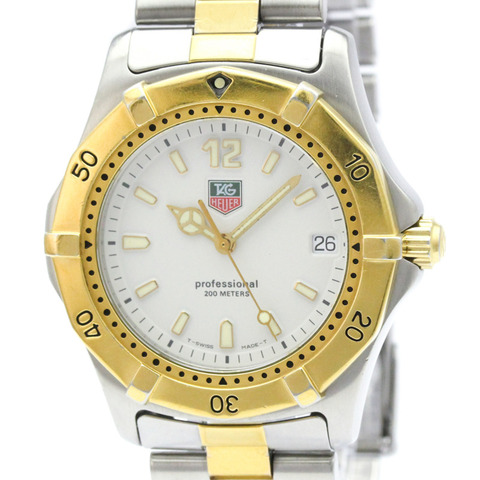 TAG HEUER 專業鍍金鋼石英男錶 WK1120 拋光