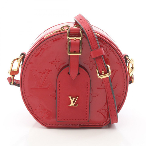 路易威登 Mini Boite Chapeau 單肩斜背包 M90498 Vernis Rouge 二手