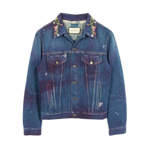 GUCCI 牛仔夾克，棉質，海軍藍多色，二手女款，44碼
