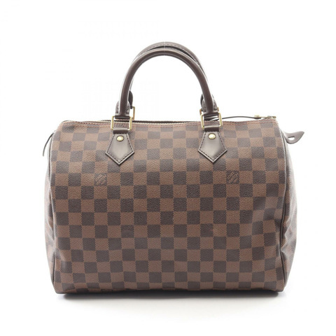 路易威登 Speedy 30 手提包 N41531 Damier 帆布皮革棕色 Ebene 二手 LV