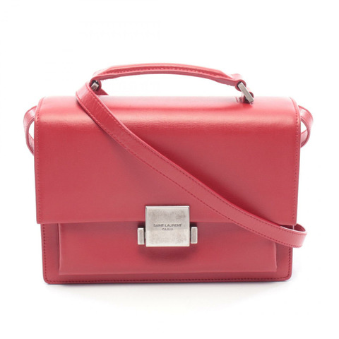 SAINT LAURENT PARIS BelleChasse 中型單肩包 482051 紅色皮革 二手