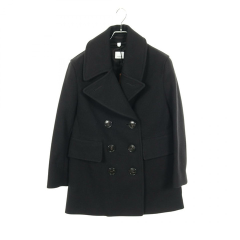 BURBERRY 黑色羊毛呢大衣 #UK2 二手女款